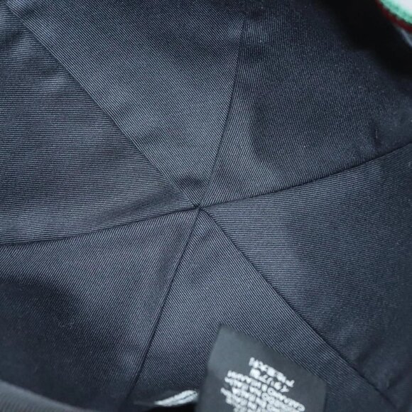 GUCCI Web Sherry Line Cap Canvas L Black Red Green Auth - Picture 9 of 16